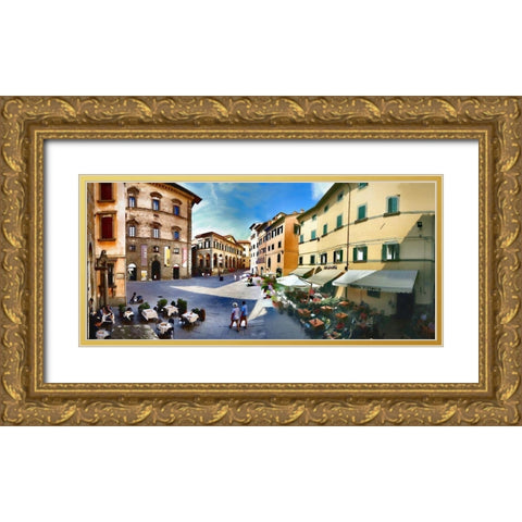 Caffe Vittoria Gold Ornate Wood Framed Art Print with Double Matting by Bolokofsky, Ronald