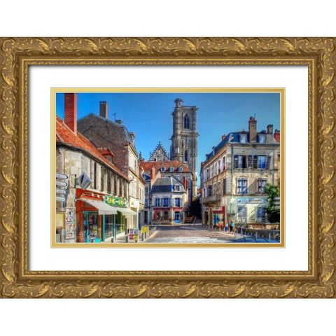 Clamecy Gold Ornate Wood Framed Art Print with Double Matting by Bolokofsky, Ronald