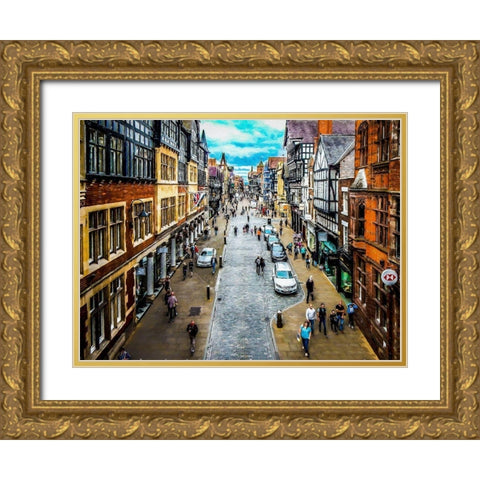 Eastgate Street  Gold Ornate Wood Framed Art Print with Double Matting by Bolokofsky, Ronald