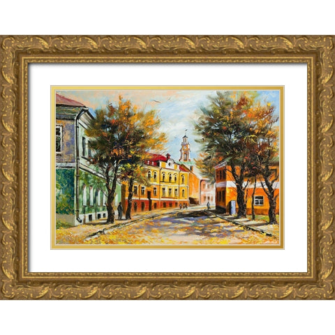 Autumn Afternoon Gold Ornate Wood Framed Art Print with Double Matting by Bolokofsky, Ronald