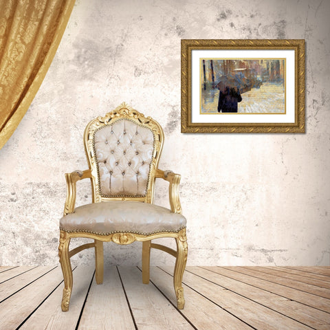 Hard Rain Is Gonna Fall Gold Ornate Wood Framed Art Print with Double Matting by Bolokofsky, Ronald
