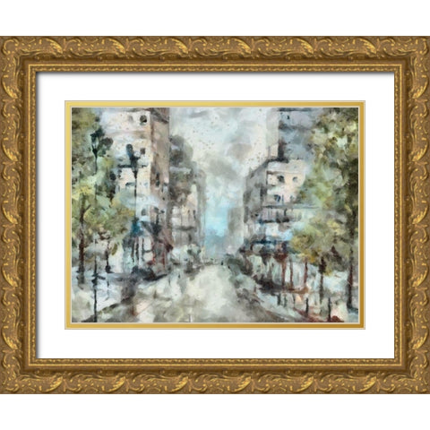 Main Street Gold Ornate Wood Framed Art Print with Double Matting by Bolokofsky, Ronald