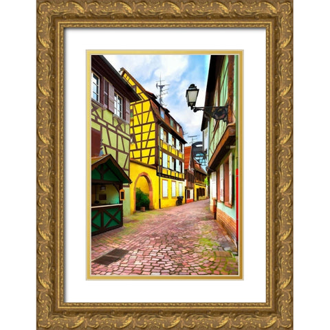 Narrow Streets of Colmar II Gold Ornate Wood Framed Art Print with Double Matting by Bolokofsky, Ronald