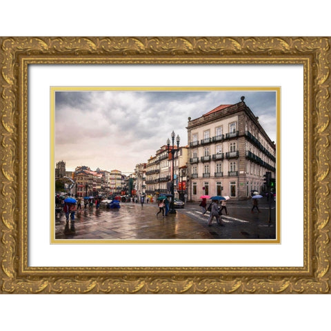 Oporto Gold Ornate Wood Framed Art Print with Double Matting by Bolokofsky, Ronald
