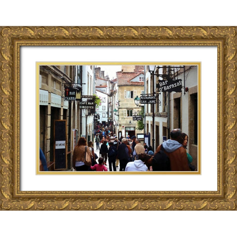 Restaurant Row Gold Ornate Wood Framed Art Print with Double Matting by Bolokofsky, Ronald