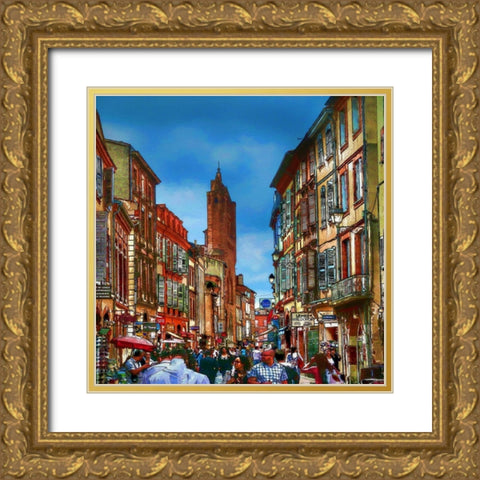 Rue du Taur Gold Ornate Wood Framed Art Print with Double Matting by Bolokofsky, Ronald