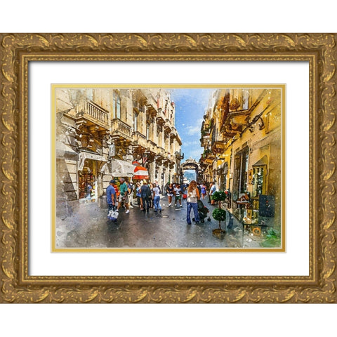 Sicily Gold Ornate Wood Framed Art Print with Double Matting by Bolokofsky, Ronald