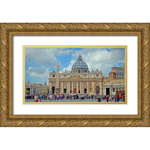 St. Peters Basilica Gold Ornate Wood Framed Art Print with Double Matting by Bolokofsky, Ronald
