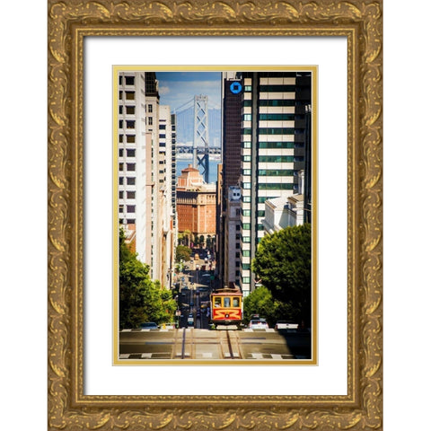 View Down Van Ness Gold Ornate Wood Framed Art Print with Double Matting by Bolokofsky, Ronald