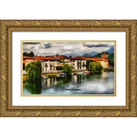 Private Harbor Gold Ornate Wood Framed Art Print with Double Matting by Bolokofsky, Ronald