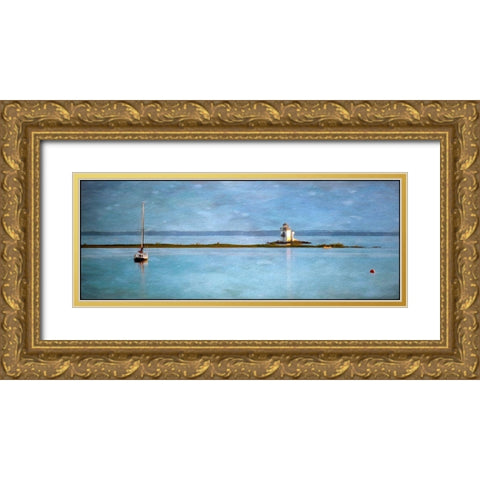 Lighthouse Gold Ornate Wood Framed Art Print with Double Matting by Bolokofsky, Ronald