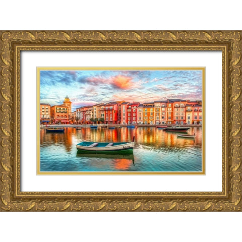 Adriana Gold Ornate Wood Framed Art Print with Double Matting by Bolokofsky, Ronald