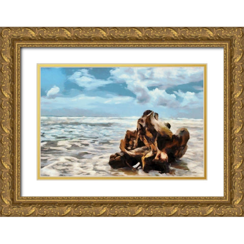 Along the Shore Gold Ornate Wood Framed Art Print with Double Matting by Bolokofsky, Ronald