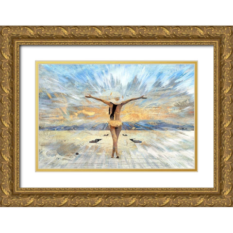 California Sunshine Gold Ornate Wood Framed Art Print with Double Matting by Bolokofsky, Ronald