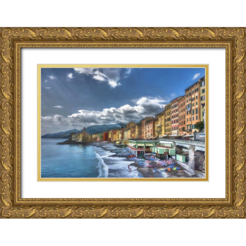 Camogli I Gold Ornate Wood Framed Art Print with Double Matting by Bolokofsky, Ronald