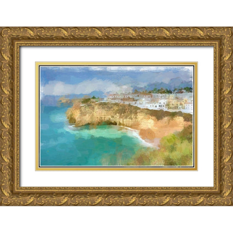 Carvoeiro Portugal  Gold Ornate Wood Framed Art Print with Double Matting by Bolokofsky, Ronald