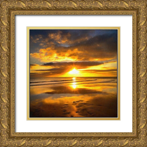Footsteps  Beneath the Sunset I  Gold Ornate Wood Framed Art Print with Double Matting by Bolokofsky, Ronald