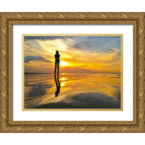 Golden Sunset II Gold Ornate Wood Framed Art Print with Double Matting by Bolokofsky, Ronald