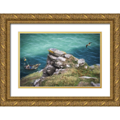 Kips Landing Gold Ornate Wood Framed Art Print with Double Matting by Bolokofsky, Ronald
