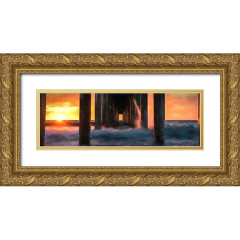 La Jolla Sunset Gold Ornate Wood Framed Art Print with Double Matting by Bolokofsky, Ronald