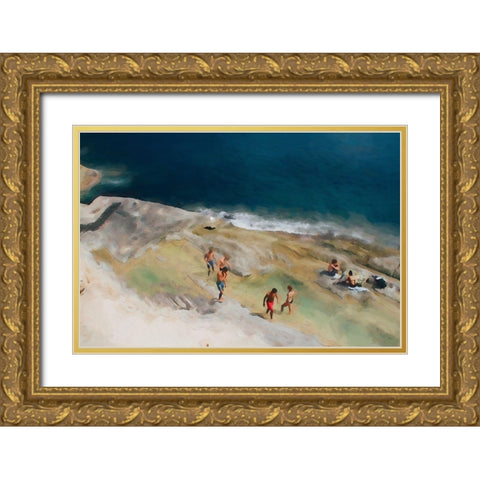 On the Mediterranean Gold Ornate Wood Framed Art Print with Double Matting by Bolokofsky, Ronald