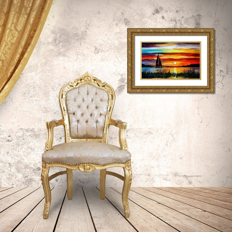 Peaceful Sunset Gold Ornate Wood Framed Art Print with Double Matting by Bolokofsky, Ronald