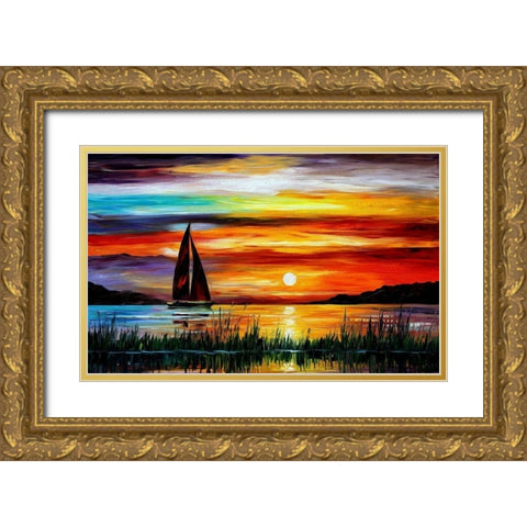 Peaceful Sunset Gold Ornate Wood Framed Art Print with Double Matting by Bolokofsky, Ronald