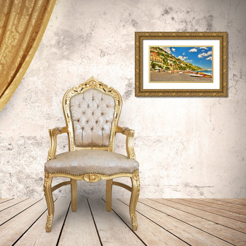 Positano Beach II Gold Ornate Wood Framed Art Print with Double Matting by Bolokofsky, Ronald