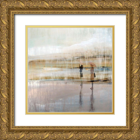 Rainy Day At the Beach Gold Ornate Wood Framed Art Print with Double Matting by Bolokofsky, Ronald
