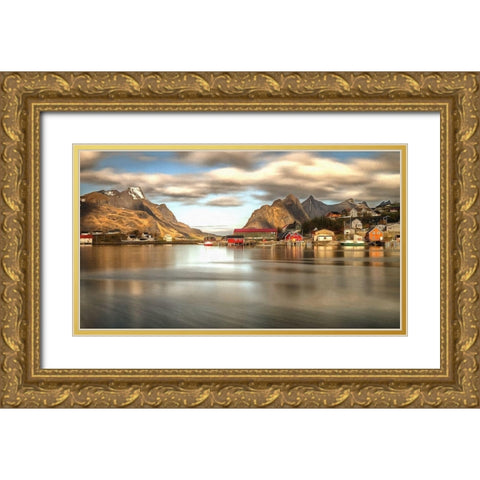 Reine Norway Gold Ornate Wood Framed Art Print with Double Matting by Bolokofsky, Ronald
