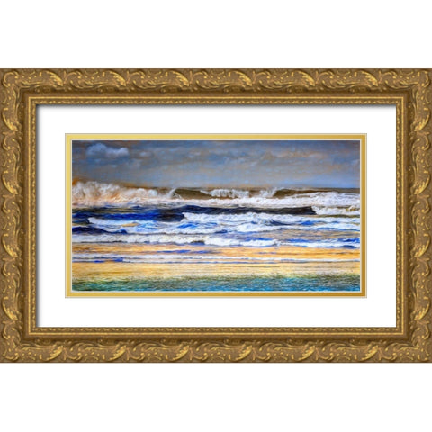 Rushing Waves I Gold Ornate Wood Framed Art Print with Double Matting by Bolokofsky, Ronald