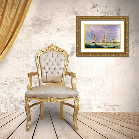 Sailing the Choppy Seas Gold Ornate Wood Framed Art Print with Double Matting by Bolokofsky, Ronald