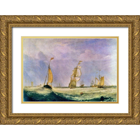 Sailing the Choppy Seas Gold Ornate Wood Framed Art Print with Double Matting by Bolokofsky, Ronald
