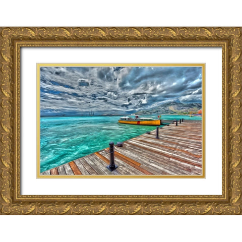 Sint Maartin Gold Ornate Wood Framed Art Print with Double Matting by Bolokofsky, Ronald