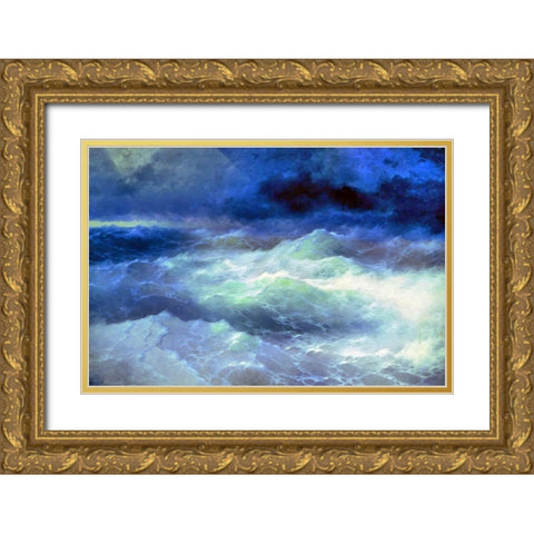 Stormy Waters Gold Ornate Wood Framed Art Print with Double Matting by Bolokofsky, Ronald