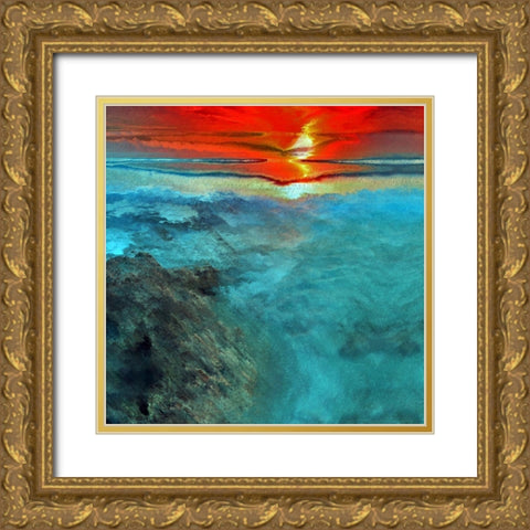 Winter Sunset Gold Ornate Wood Framed Art Print with Double Matting by Bolokofsky, Ronald
