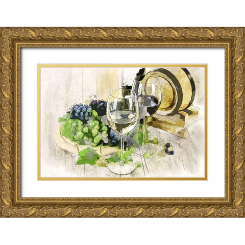 Two Types of Wine Gold Ornate Wood Framed Art Print with Double Matting by Bolokofsky, Ronald
