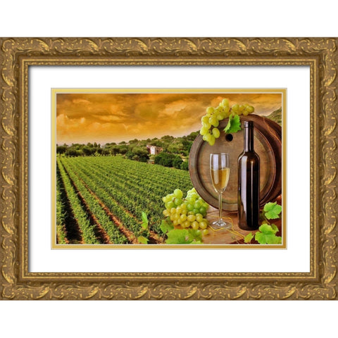 Tuscan Wine Gold Ornate Wood Framed Art Print with Double Matting by Bolokofsky, Ronald