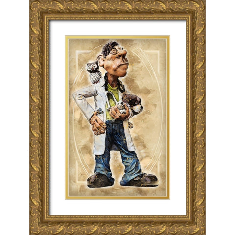Veterinarian Gold Ornate Wood Framed Art Print with Double Matting by Bolokofsky, Ronald