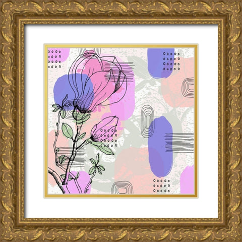 Abstract Flower 112 Gold Ornate Wood Framed Art Print with Double Matting by Bolokofsky, Ronald