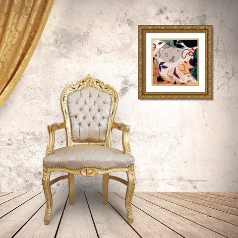 Abstract Flowers 155 Gold Ornate Wood Framed Art Print with Double Matting by Bolokofsky, Ronald