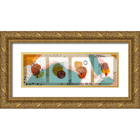 Abstract Shapes 700 Gold Ornate Wood Framed Art Print with Double Matting by Bolokofsky, Ronald