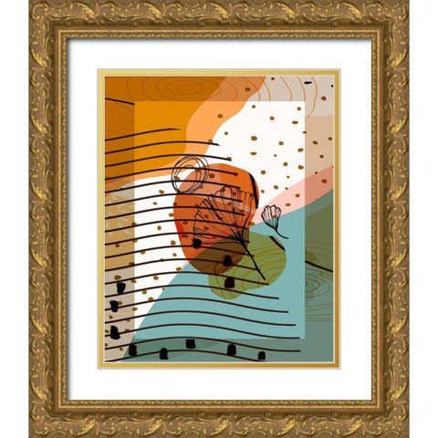 Abstract Shapes 700A Gold Ornate Wood Framed Art Print with Double Matting by Bolokofsky, Ronald