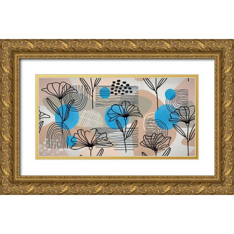 Boho Elements 029 Gold Ornate Wood Framed Art Print with Double Matting by Bolokofsky, Ronald