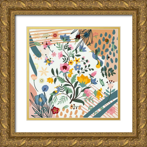 Boho Garden 52 Gold Ornate Wood Framed Art Print with Double Matting by Bolokofsky, Ronald