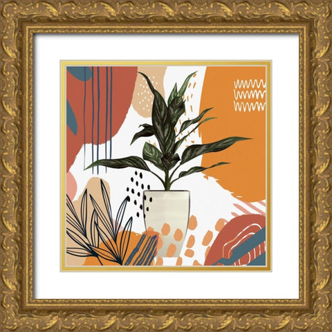 Boho House Plant 327 Gold Ornate Wood Framed Art Print with Double Matting by Bolokofsky, Ronald