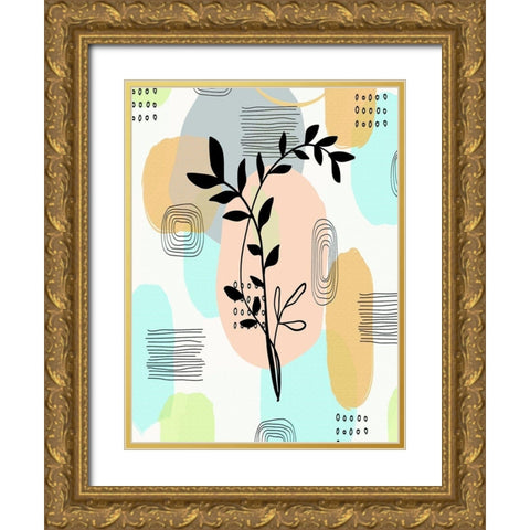 Botanical Abstract 333 Gold Ornate Wood Framed Art Print with Double Matting by Bolokofsky, Ronald