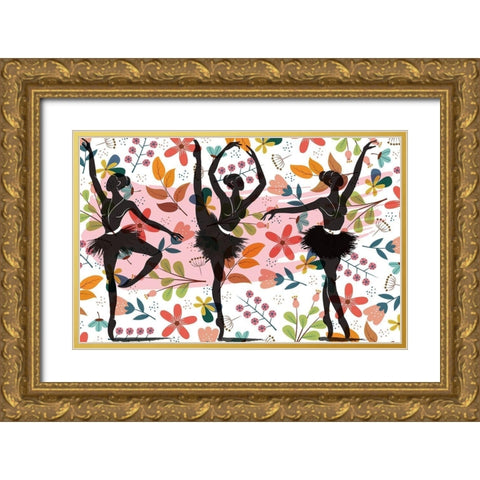 Botanical Ballet 218 Gold Ornate Wood Framed Art Print with Double Matting by Bolokofsky, Ronald