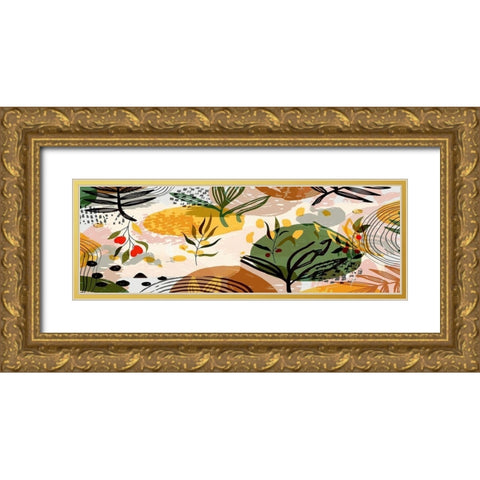 Botanical Collage I Gold Ornate Wood Framed Art Print with Double Matting by Bolokofsky, Ronald