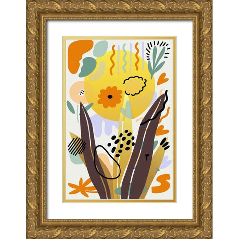 Botanical Sunshine 692 Gold Ornate Wood Framed Art Print with Double Matting by Bolokofsky, Ronald